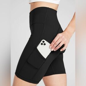 Athleta Ultimate Stash Pocket 7” Biker Short Black
